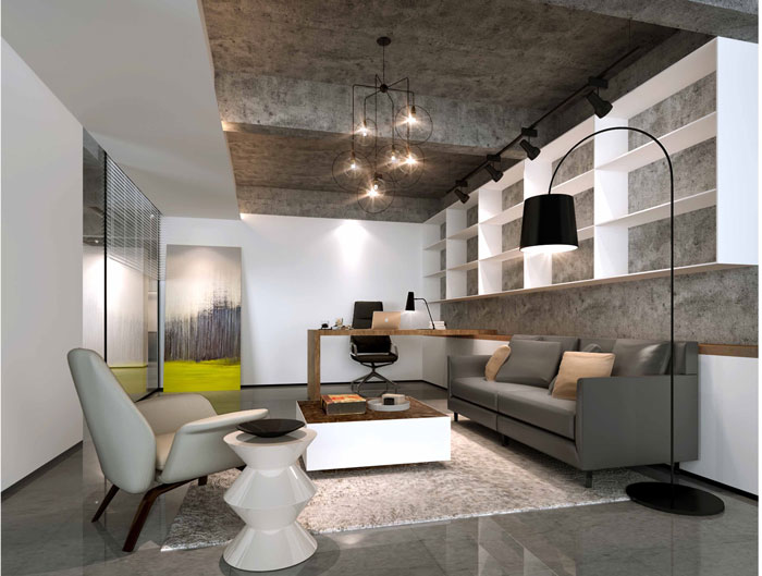 1500平方躍層總經理辦公室設計方案效果圖