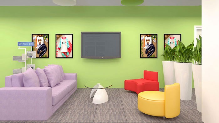 兒童童裝公司辦公室裝修設(shè)計效果圖