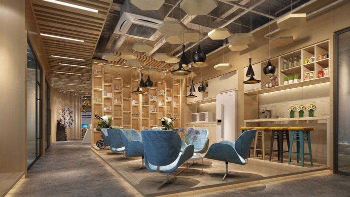 1050平方大型創(chuàng)意辦公室裝修設(shè)計(jì)案例