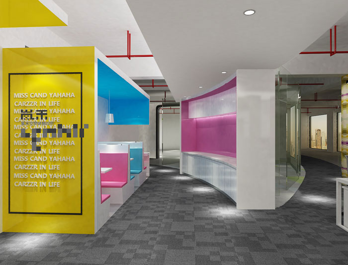 1000平方時尚創意辦公室茶水間裝修設計案例效果圖