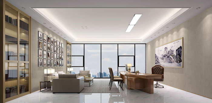 1200平方廣告公司總經理辦公室裝修設計案例效果圖