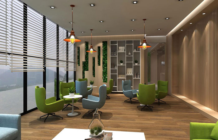 小型金融公司辦公室接待區域裝修設計案例效果圖