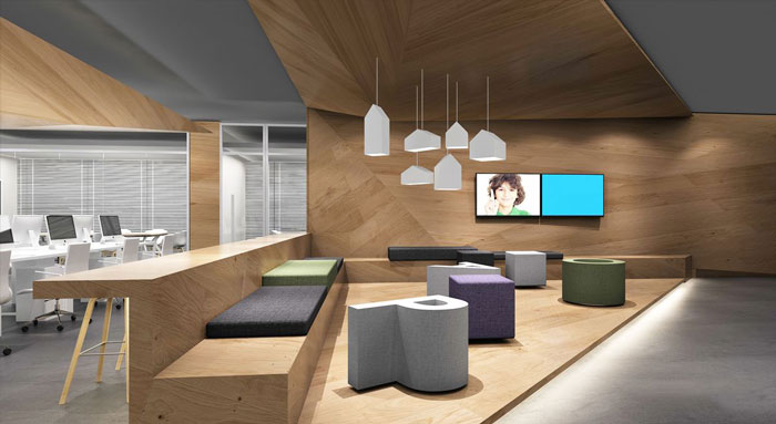 300平方教育辦公室接待區域裝修設計案例效果圖