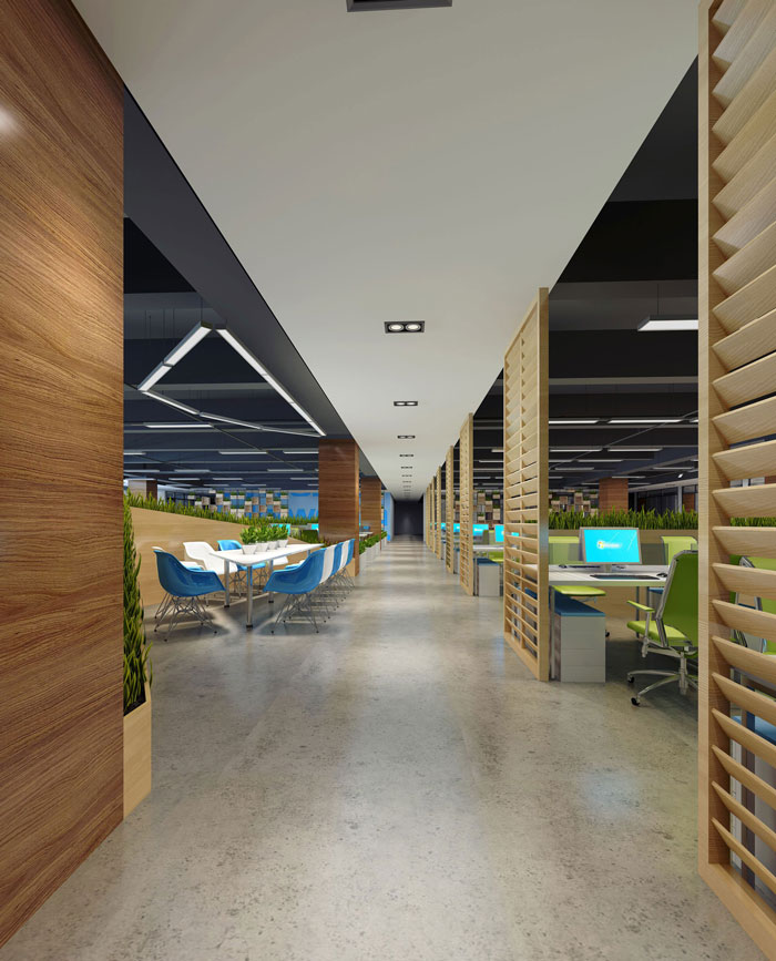 1050平方時尚創意辦公室辦公區域裝修設計案例效果圖