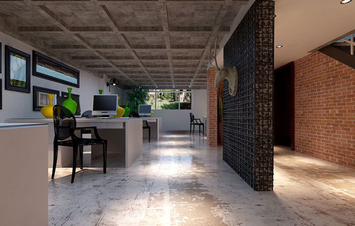 500平方LOFT風(fēng)格辦公室辦公區(qū)域裝修設(shè)計案例效果圖