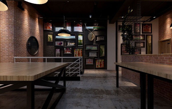 500平方LOFT風(fēng)格辦公室二樓樓梯間裝修設(shè)計案例效果圖