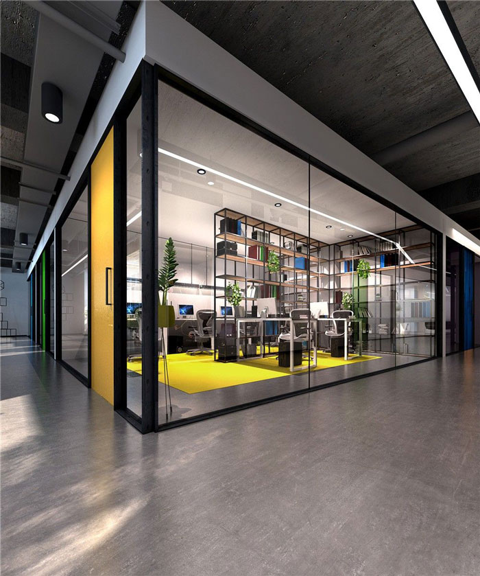 1250平方現代簡約風格辦公室裝修設計案例效果圖