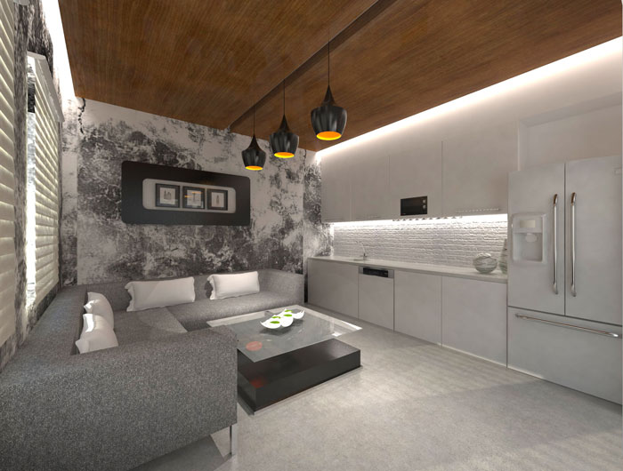 1020平方大型辦公室茶水間裝修設計案例效果圖