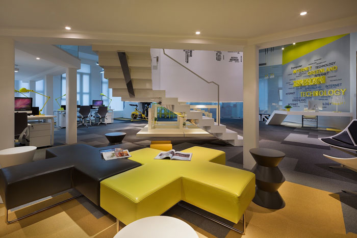 605平方中型辦公室接待區域裝修設計案例效果圖