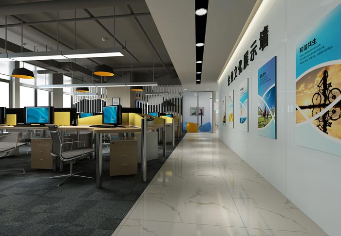 600平方培訓(xùn)機(jī)構(gòu)辦公室辦公區(qū)域裝修設(shè)計(jì)案例效果圖