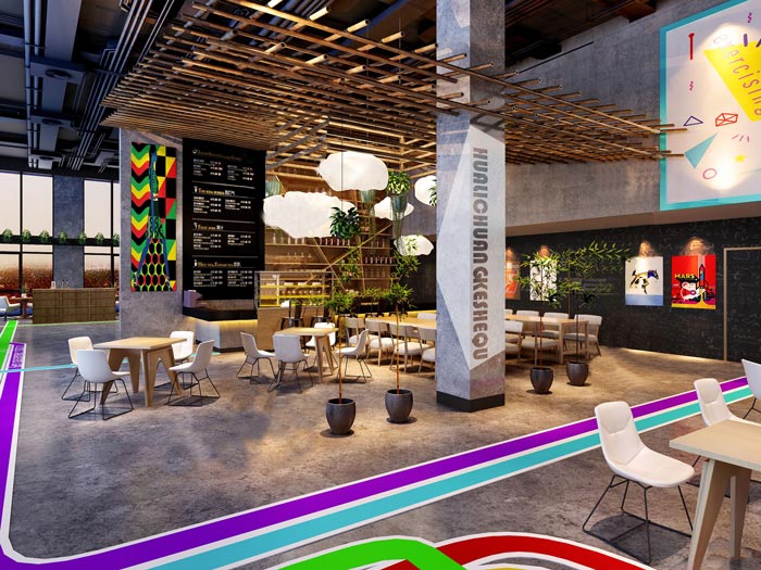 2100平方工業(yè)風(fēng)辦公室茶水間裝修設(shè)計案例效果圖