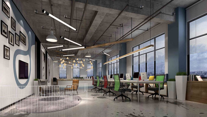 1000平方工業風辦公室裝修設計案例