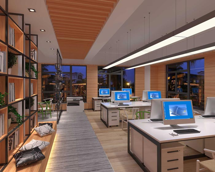 330平方創(chuàng)業(yè)公司辦公室辦公區(qū)域裝修設(shè)計案例效果圖