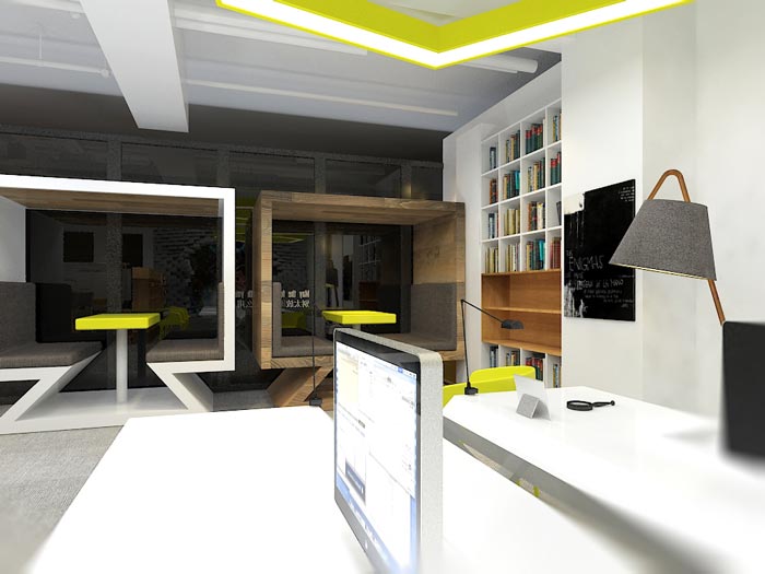 120平方設計工作室接待區域裝修設計案例效果圖