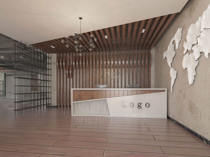 750平方網絡公司辦公室前臺裝修設計案例效果圖