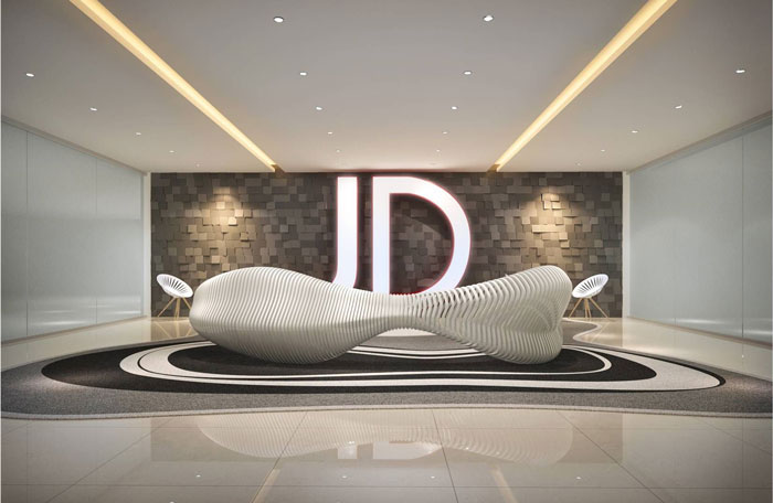 800平方互聯網辦公室前臺裝修設計案例效果圖