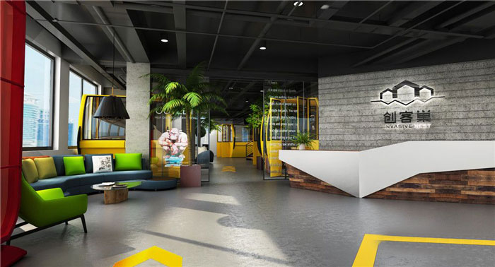 互聯網公司辦公室前臺裝修設計案例