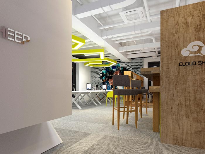 80平方設(shè)計(jì)事務(wù)所辦公室前臺(tái)裝修設(shè)計(jì)案例效果圖