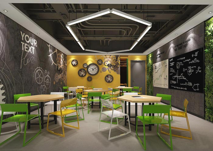 國際教育辦公室活動室裝修設計案例效果圖