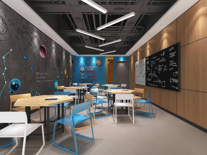 國際教育辦公室教室裝修設計案例效果圖