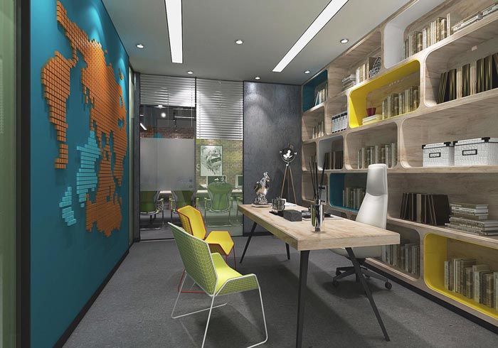 國際教育總經理辦公室裝修設計案例效果圖