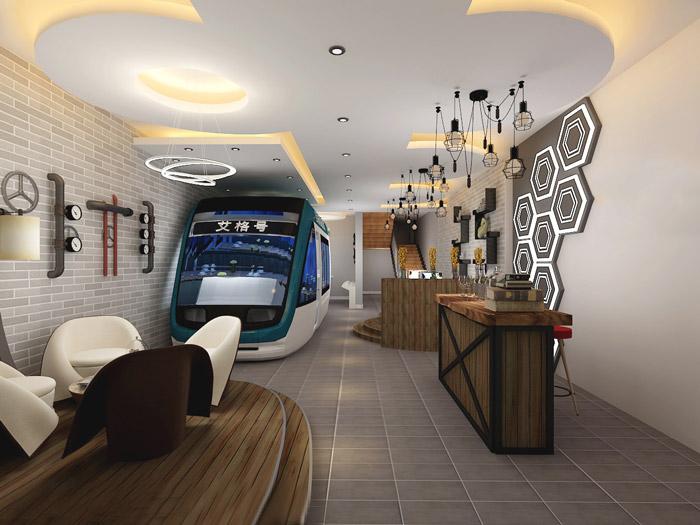 小型時尚辦公室前臺裝修設計案例效果圖