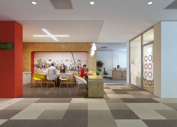 時尚簡約辦公室茶水間裝修設計案例效果圖