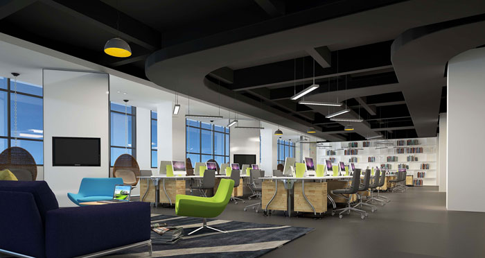 1800平方電子商務辦公室辦公區域裝修設計案例效果圖