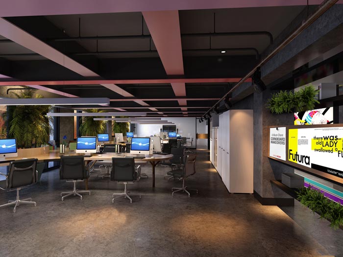 2200平方廠房辦公區(qū)域裝修設(shè)計效果圖