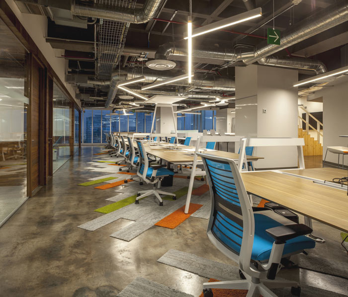 1450平方工業(yè)風辦公室辦公區(qū)域裝修設計案例效果圖