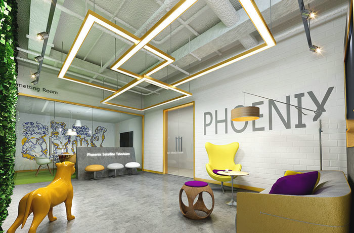 傳媒學院辦公室接待區域裝修設計案例效果圖