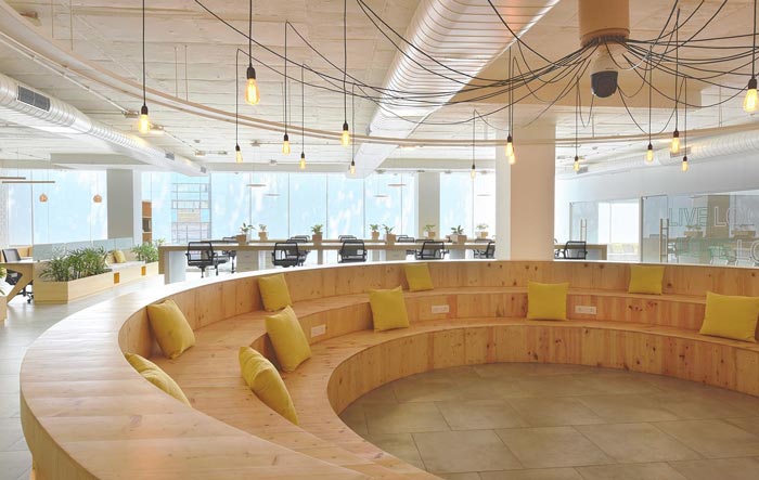 木飾面廠家辦公室休息區域內部裝修設計案例效果圖