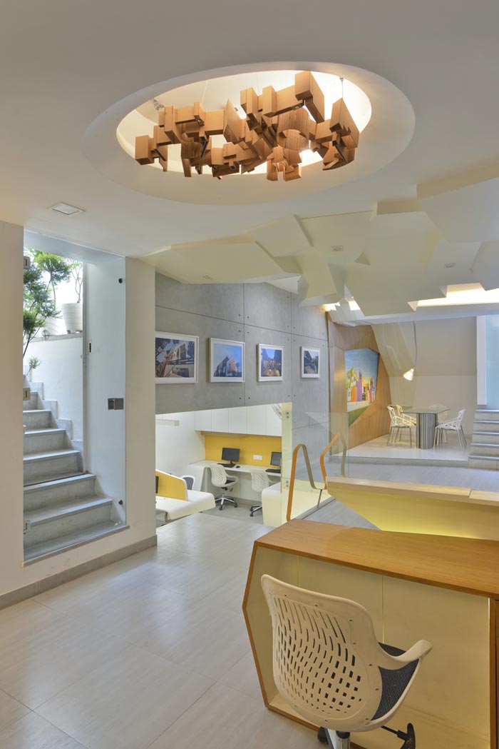 小型設計院辦公室俯視圖裝修設計案例效果圖