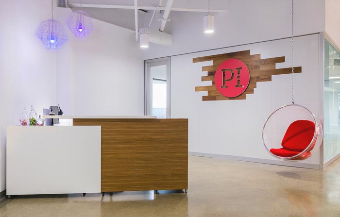 B2B公司辦公室前臺裝修設計案例效果圖