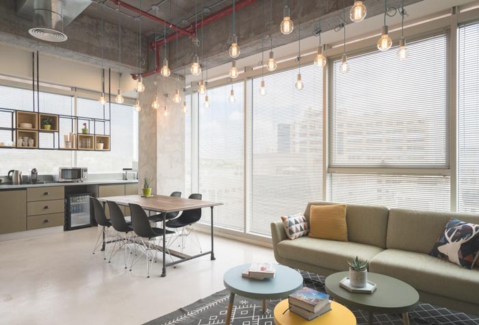 網(wǎng)絡安全服務公司辦公室茶水間休息區(qū)裝修設計案例效果圖