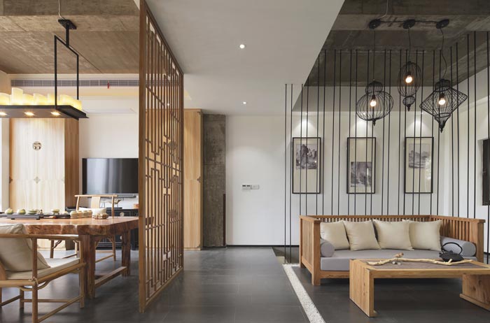 中式禪意辦公室接待、洽談區域裝修設計案例效果圖