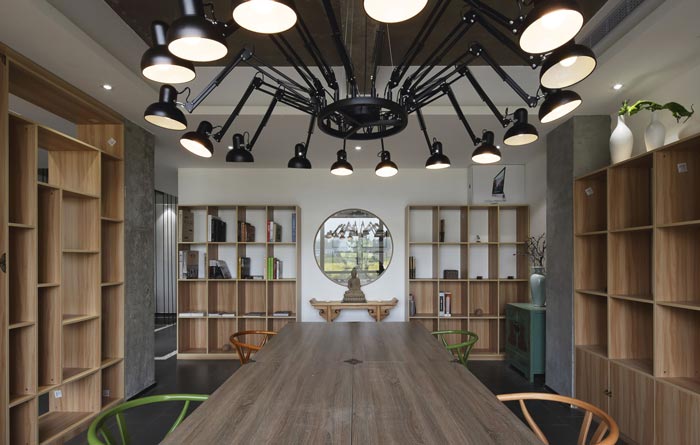 中式禪意辦公室會議室裝修設計案例效果圖