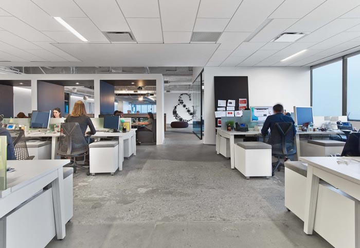 通信服務公司辦公室辦公區域裝修設計案例效果圖