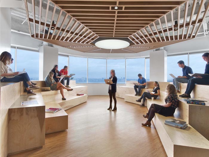 通信服務公司辦公室匯報區域裝修設計案例效果圖