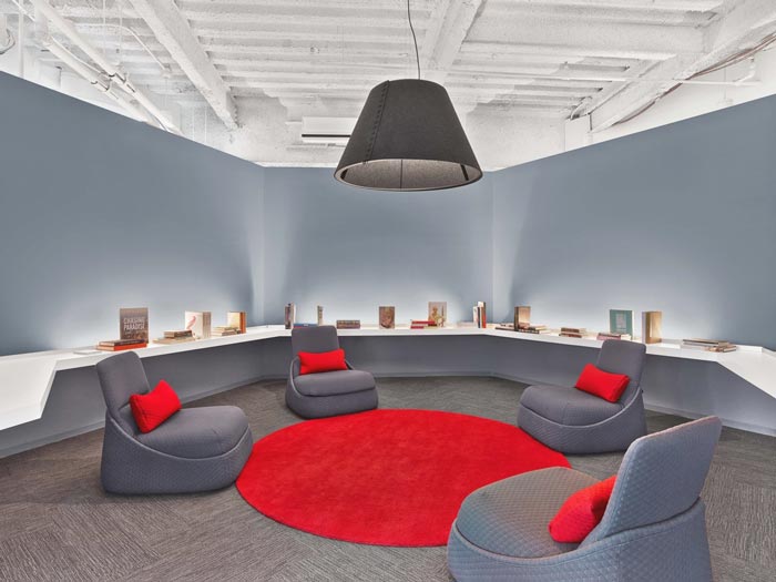 通信服務公司辦公室交流區域裝修設計案例效果圖