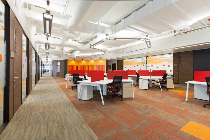 現代簡約辦公室動線裝修設計案例效果圖