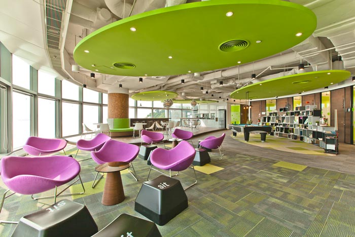 現代簡約辦公室休息區域裝修設計案例效果圖