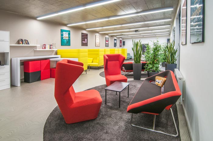 現代簡約辦公室接待區域裝修設計案例效果圖