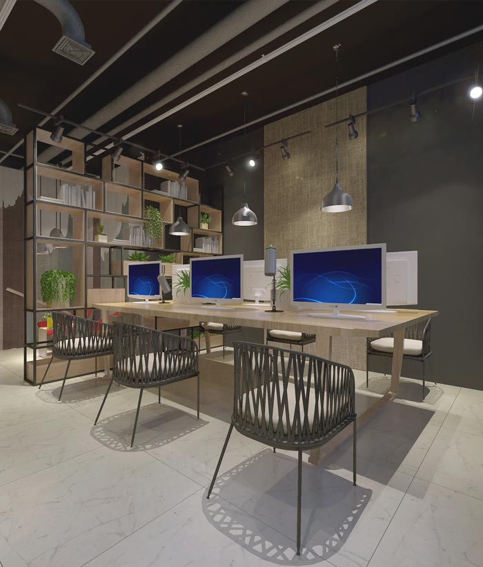 116平方創業公司辦公室辦公區域裝修設計案例效果圖