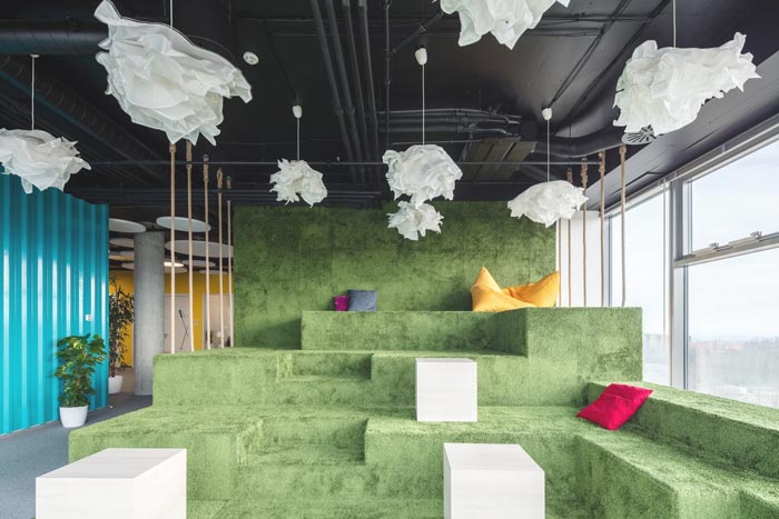 互聯(lián)網(wǎng)旅游公司辦公室假山區(qū)裝修設(shè)計案例效果圖