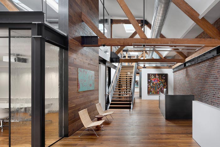 480平方兩層辦公室前臺裝修設計實景圖