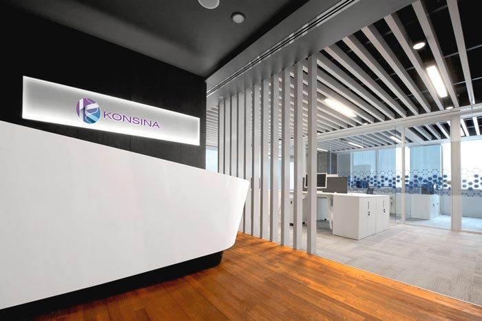 藥品零售公司辦公室進門區域裝修設計案例效果圖