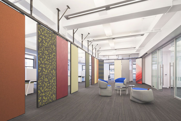 布料公司辦公室接待區域裝修設計案例效果圖