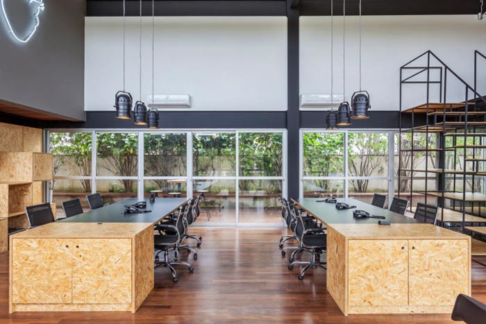 loft風格電影公司辦公室辦公區裝修設計案例效果圖