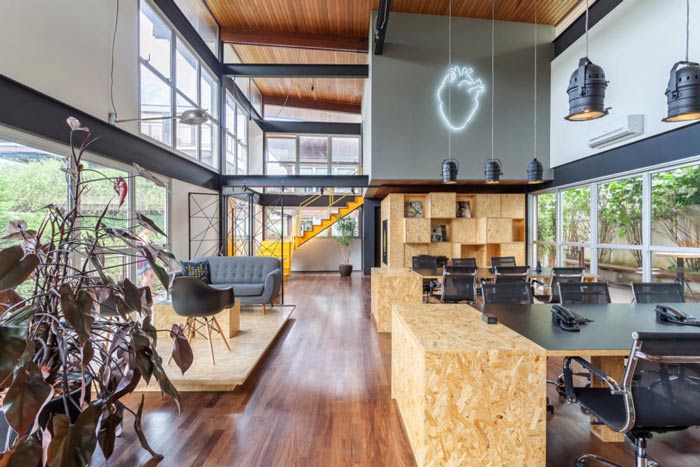 loft風格電影公司辦公室進門區裝修設計案例效果圖